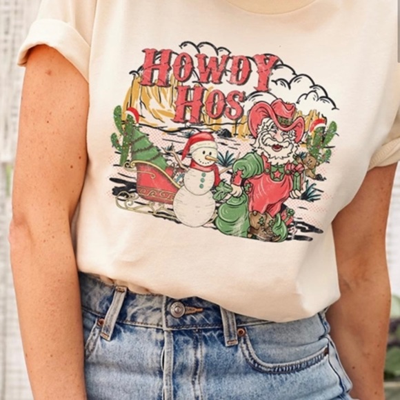 Howdy Hos Tee Christmas - Picture 1 of 2